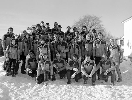 Gruppo Scuola Sci nel 1980